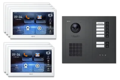 Produktbild von Goliath Premium IP GL-IPH730A Video-Türsprechanlage, 7 Familien, 7× 10 Zoll Weiß, Anthrazit, Unterputz