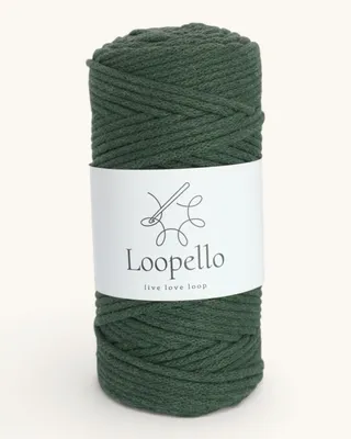 Obrázok produktu pre Loopello bavlnené šnúrky Classic, 3 mm, 100 m – zelená farba