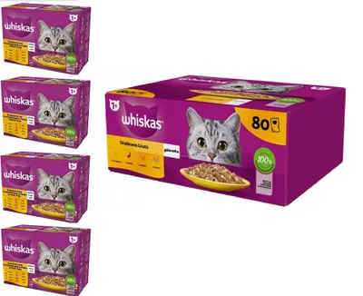 Produktbild von WHISKAS® Portionsbeutel Multipack 1+ Geflügel Auswahl in Gelee 120 x 85g