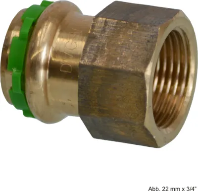 Produktbild von VSH SudoPress Kupfer/Rotguss SP4270GV Übergangsmuffe mit IG, 28 mm x 3/4"