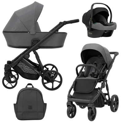 Produktbild von Kunert Arizo 3-in-1 Kombikinderwagen Graphite mit Babyschale