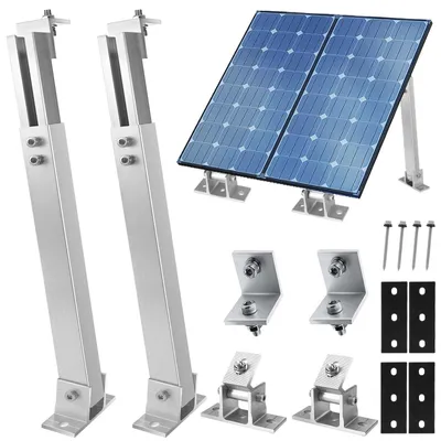 Image de Support de panneau solaire réglable pour toit plat - Aluminium - Inclinaison de 15 à 30 degrés