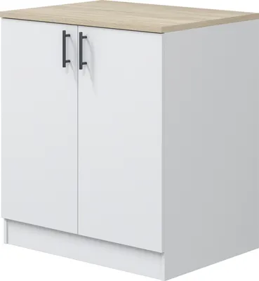 Zdjęcie produktu dla Spülenunterschrank >KIRA< in Weiß glänzend/Mattweiß - 80x90x60 (BxHxT)
