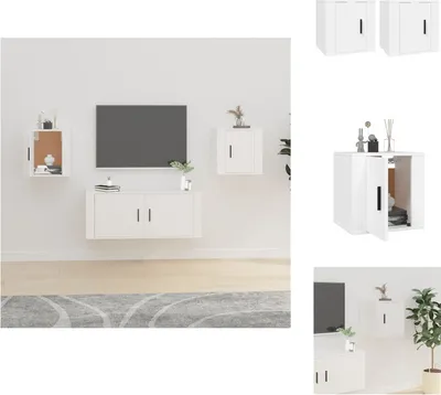 Immagine prodotto di vidaXL Mobili TV a parete 2 pz. Bianco 40x34,5x40 cm - Mobili TV