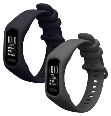 Produktbild von kwmobile 2x Uhrenarmband für Garmin vivosmart 5 / Smart 5 Armband - Fitnesstracker Band Set aus TPU Silikon - Ersatzarmband Smartwatch - Dunkelblau