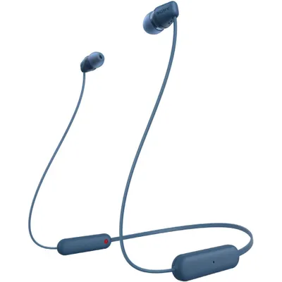 Image de Sony WI-C100 - Écouteurs avec microphone - intra-auriculaire - tour de cou - Bluetooth - sans fil - bleu