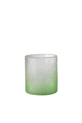 Produktbild von Teelichthalter aus Crush Glas grün mit Farbverlauf
