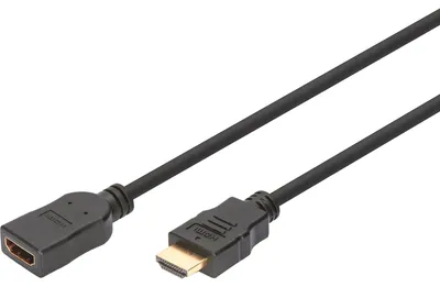 Produktbild von Digitus HDMI High Speed mit Ethernet Verlängerungskabel, 3 m, HDMI Typ A (Standard), HDMI Typ A (Standard), 3840 x 2160 Pixel, 3D, Schwarz