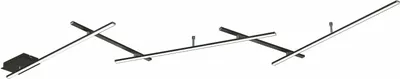 Image de Plafonnier LED INDIRA 25 W, 3 000 K, 3 000 lm, métal noir, dimensions : 6,5 x 245 x 50 cm, IP20, Trio