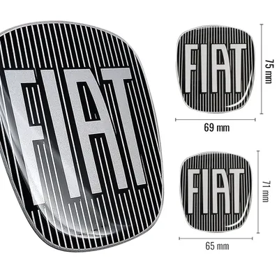 Produktbild von FIAT 500X Aufkleber Logo 3D Schwarz 2 Stücke Vorne Hinten FIAT 14186C-14187A