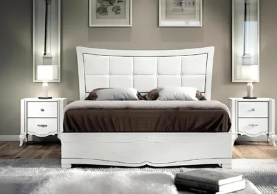 Produktbild von Doppelbett Betten Bett Polster Holz Designer Doppel Bettrahmen Weiß Bettgestelle