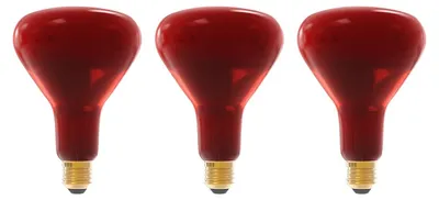Productafbeelding van Technik Infrarood Warmtelamp R125 E27 - 250W - Volledig Rood - Dimbaar - 3 stuks