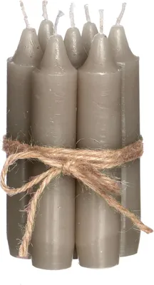 Imagen del producto de Juego de 7 velas, velas cilíndricas de 11 cm, color sólido (taupe)