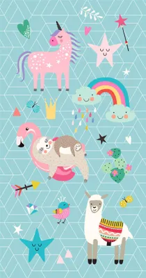 Produktbild von Beach towel Good Morning 75x150 cm - animals and rainbows