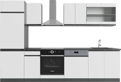 Image de Cuisine Vicco R-Line blanc/anthracite 300cm J-Shape, Model 39837