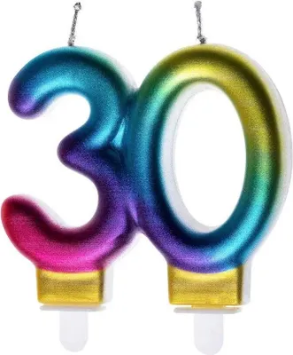 Produktbild von Geburtstagskerze, metallic, "30"