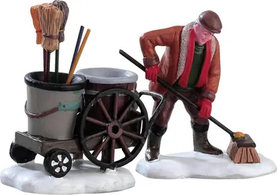 Image de Village de Noël Lemax : homme avec pelle à neige