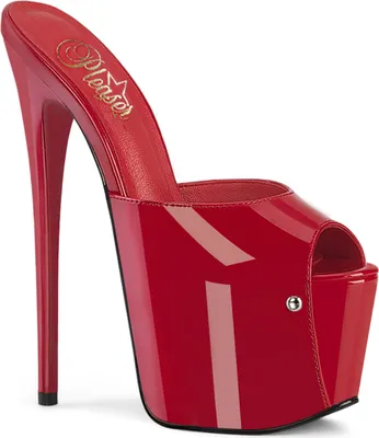 Produktbild von JUBILANT-01 Pleaser Damen High Heels versteckter Plateaupantoletten rot Lack
