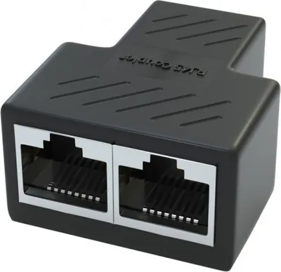 Obrázek produktu pro Ethernetový rozbočovač RJ45 LAN síťový adaptér, 2 balení, 1 až 2 Ethernetové rozbočovače 8P8C Ethernetová zásuvka pro připojení Cat5/5e/6/7