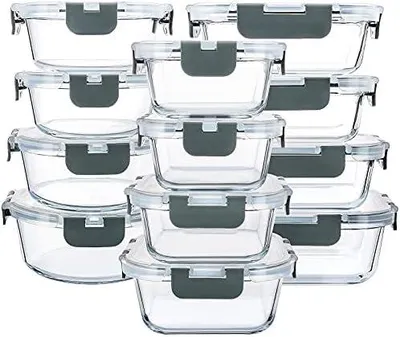 Produktbild von MCIRCO Vorratsdosen-Set aus Glas fš¹r Lebensmittel, 24-teilig