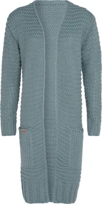 Produktbild von Knit Factory Alex lange Strickjacke - Stone Green - 40/42