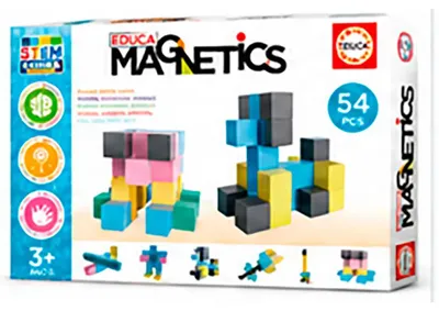 Zdjęcie produktu dla Educa Magnetics, klocki magnetyczne STEM, 54 elementy, zestaw do budowania, wielokolorowe, dla dzieci, jeden rozmiar