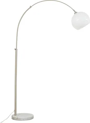 Produktbild von Lindby Bogenleuchte Alverton, weiß/nickel, Glas, 197 cm