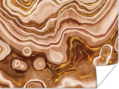 Produktbild von MuchoWow® Poster Gold - Achat-Geode - Steine - Braun 120x90 cm - Wandbild
