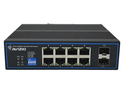 Zdjęcie produktu dla AVIZIO Switch 8x RJ45 PoE 1Gb/s + 2x SFP Uplink 1Gb/s