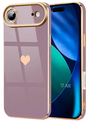 Image de Coque pour iPhone Air - Protection avec Motif Coeur Silicone Antichoc Ultra Slim Léger - Violet