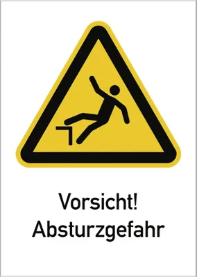 Produktbild von Dreifke® Vorsicht! Absturzgefahr ISO 7010, Kombischild, Alu, 262x371 mm