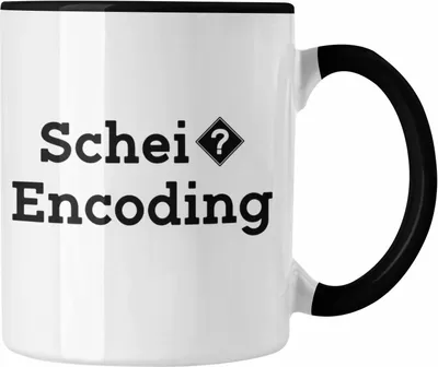 Produktbild von Trendation - Coder Tasse Geschenk für Programmierer Softwareentwickler Nerds Geschenkidee Schei? Encoding IT Techniker (Schwarz)