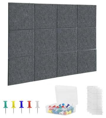 Image de Grand tableau d'affichage en feutre, de couleur gris foncé (120 x 90 cm)