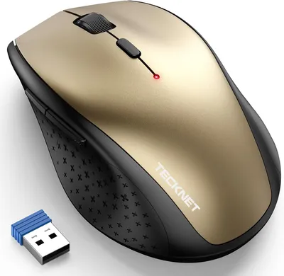 Obrázek produktu pro bezdrátová myš 4800 DPI 2.4G s přijímačem USB, životnost baterie 30 měsíců, optické sledování, bezdrátová myš se 6 tlačítky pro notebook PC Windows MacBook Linux