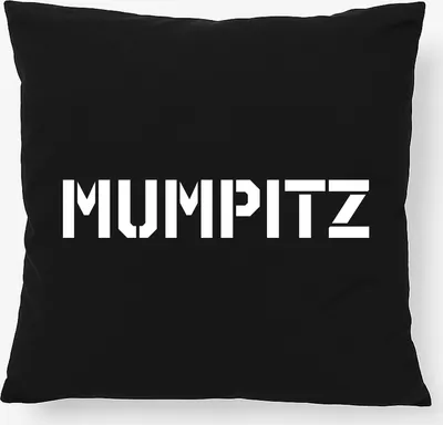 Produktbild von Huuraa Kissen Mumpitz Schriftzug 40x40cm mit Füllung Black Baumwolle Dekokissen Geschenkidee