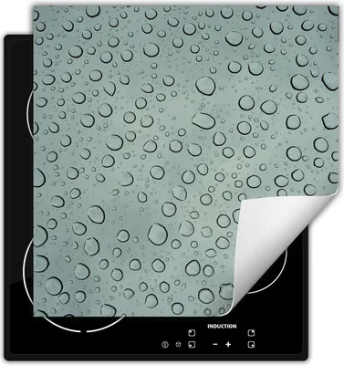 Produktbild von DarHaus Herdabdeckplatte 50x52 cm Anti Rutsch Matte Aufrollbar, grau - tropfen