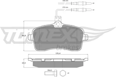 Produktbild von TOMEX brakes Bremsbeläge Satz Vorne Bremsklötze passend für PEUGEOT 407 SW (6E) TX 14-67