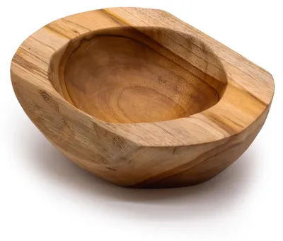 Produktbild von Mittelschale aus Teakholz mit natürlicher Form - 20x7 cm