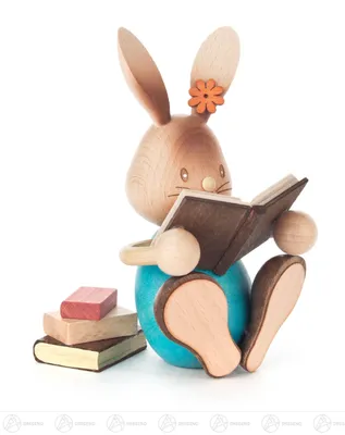 Produktbild von Ostern & Frühjahr Hase "Stupsi" mit Büchern  Höhe ca 12 cm NEU
