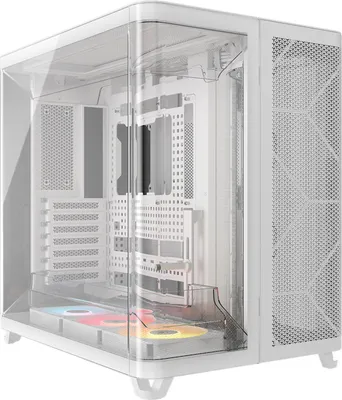 Produktbild von Corsair AIR 5400 RS-R ARGB, Midi Tower, PC, Weiß, ATX, EATX, micro ATX, Mini-ITX, Stahl, Gehärtetes Glas, Gaming