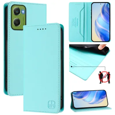 Produktbild von Lederhülle für Motorola Moto G06 Hülle Flip Brieftasche Kartenfächern Ständer Schutzhülle Türkis