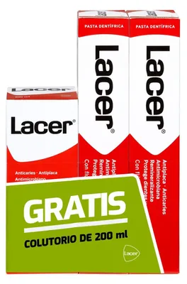 Obrázok produktu pre Lacer Duplo Zubná pasta proti zubnému povlaku 125ml Ústna voda 200ml