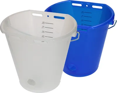 Productafbeelding van Transparante witte emmer met schaalverdeling, zonder accessoires