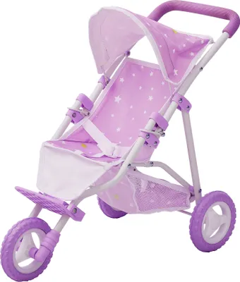 Obrázek produktu pro Olivia's Little World Kočárek pro panenky s fialovou hvězdou Kočárek pro panenky s úložným prostorem OL-00006