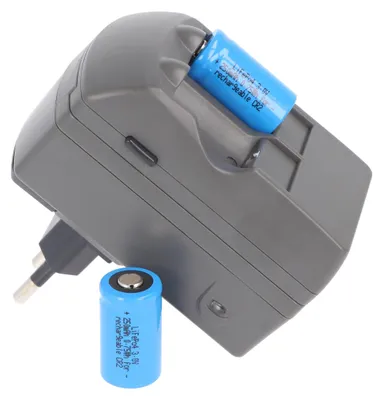 Produktbild von CR2 Ladegerät Li-Ion, CR-2 Ladegerät inklusive 2x CR2 Akku 3.0 Volt