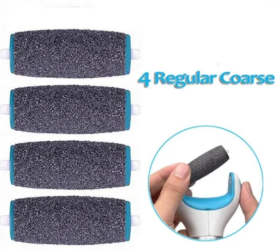Produktbild von 2 Stück Extra Grob Mineral Scholl Velvet Smooth Ersatzrollen Hornhautentferner Nachfüll-Rollen, Blau und Schwarz