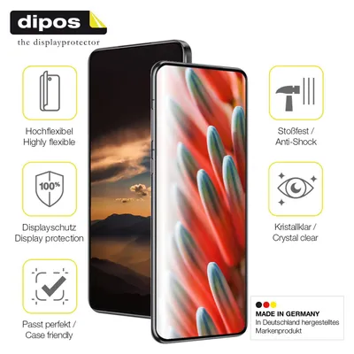 Marketing image for a screen protector with feature callouts.