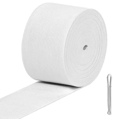 Elastische Bänder zum Nähen, flach, 5 cm breit, 6 m, weiß
