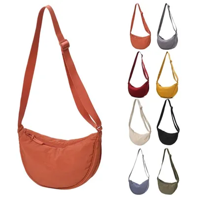 Image de Minicee – Sac bandoulière demi-lune pour femmes, en nylon, couleur orange