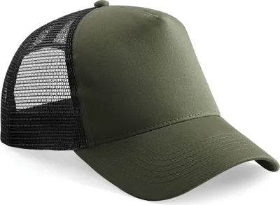 Produktbild von Beechfield Herren Mesh Trucker Baseballkappe RW260 (Einheitsgröße) (Olive/Schwarz)